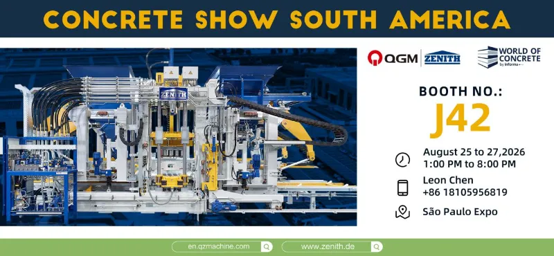 Quangong Machinery is set to showcase at the Concrete Show in São Paulo, Brazil—join us for this major South American industry event.